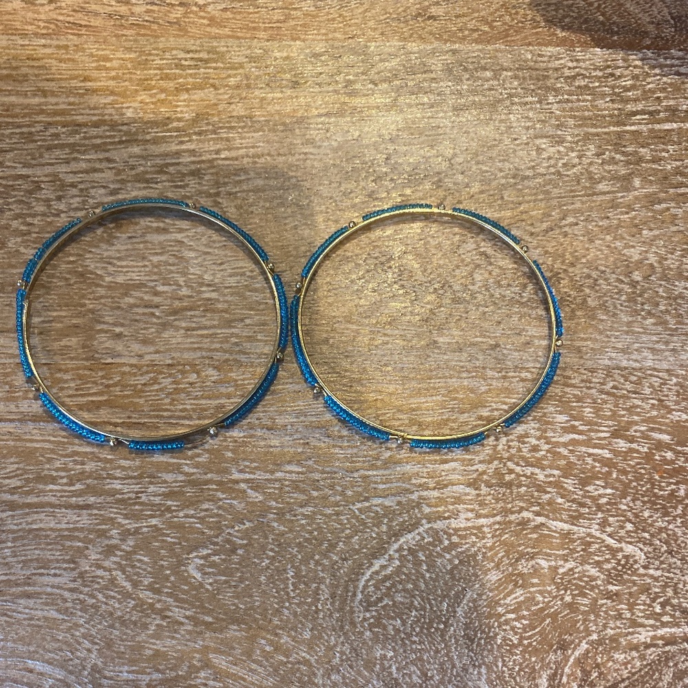 Turquoise and blue bangles